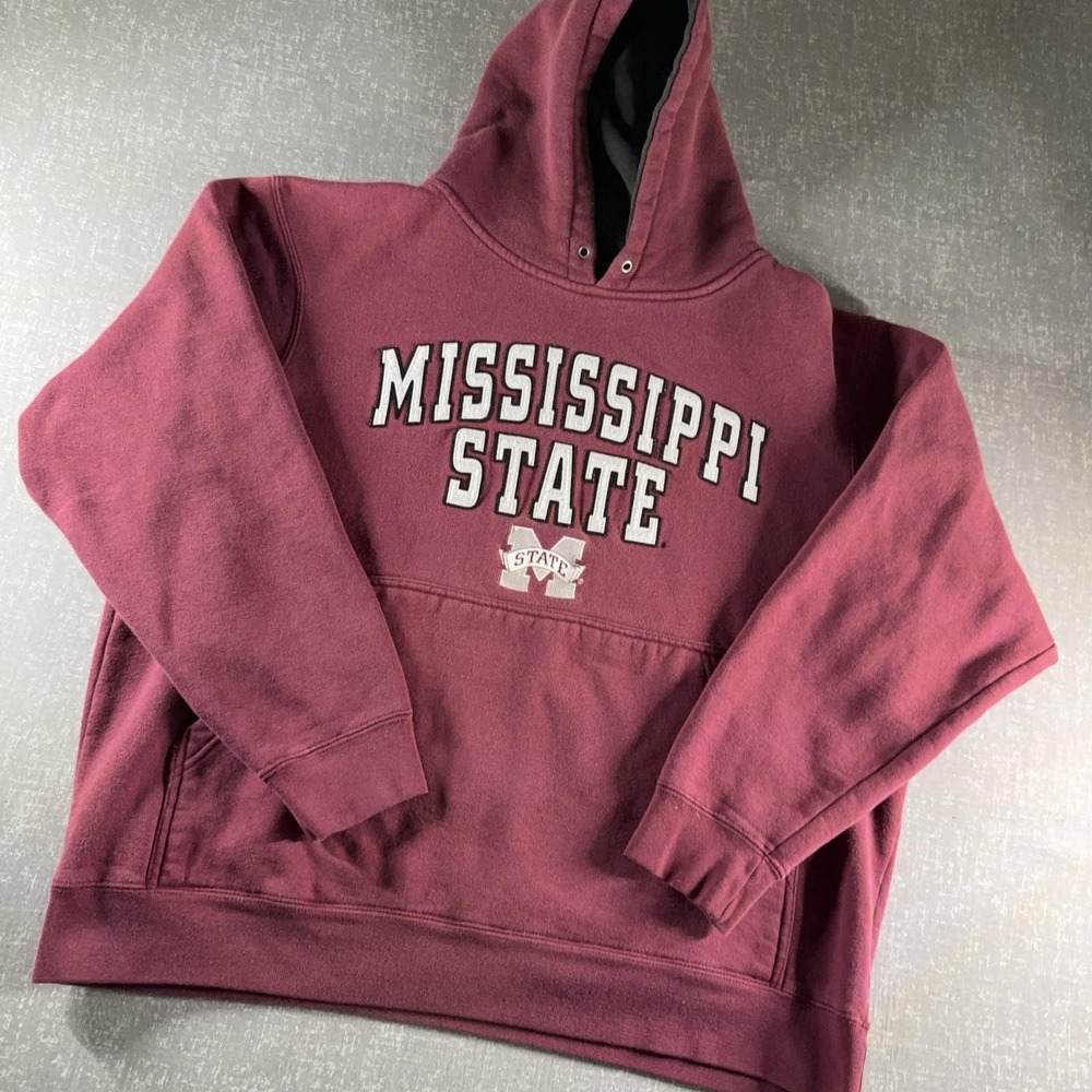 Mississippi State Bulldogs Hoodie Mens Large Red NCAA Basketball Team Edition